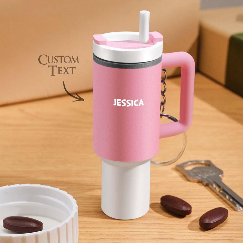 Miniature Tumbler Keychains with Custom Name Portable Pill Box - soufeelus