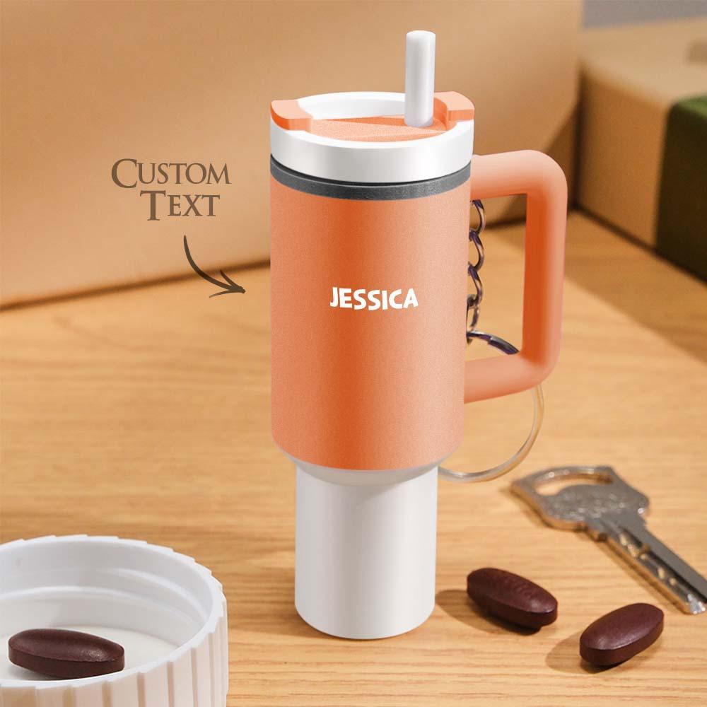 Miniature Tumbler Keychains with Custom Name Portable Pill Box - soufeelus