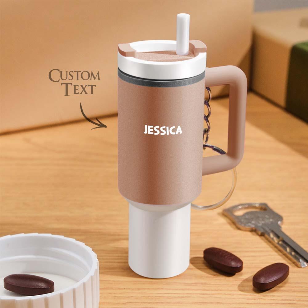 Miniature Tumbler Keychains with Custom Name Portable Pill Box - soufeelus