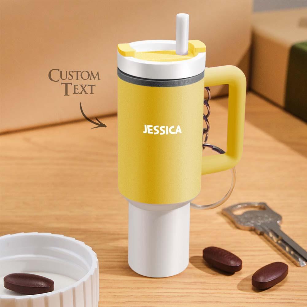 Miniature Tumbler Keychains with Custom Name Portable Pill Box - soufeelus