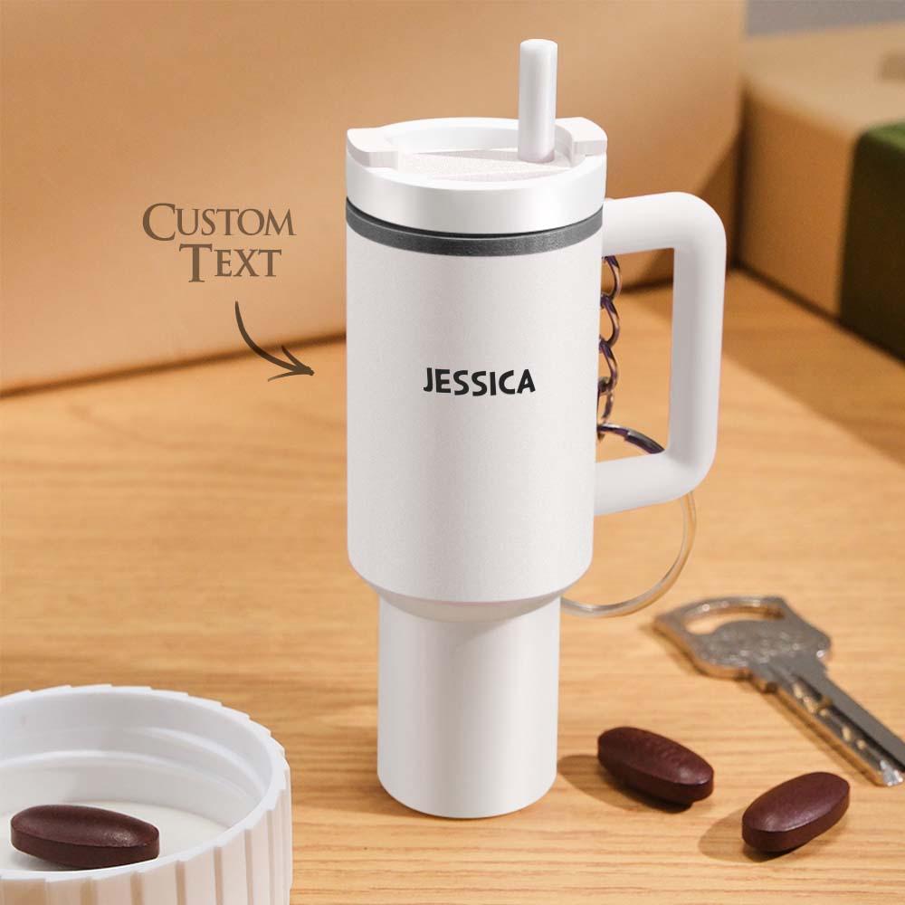 Miniature Tumbler Keychains with Custom Name Portable Pill Box - soufeelus