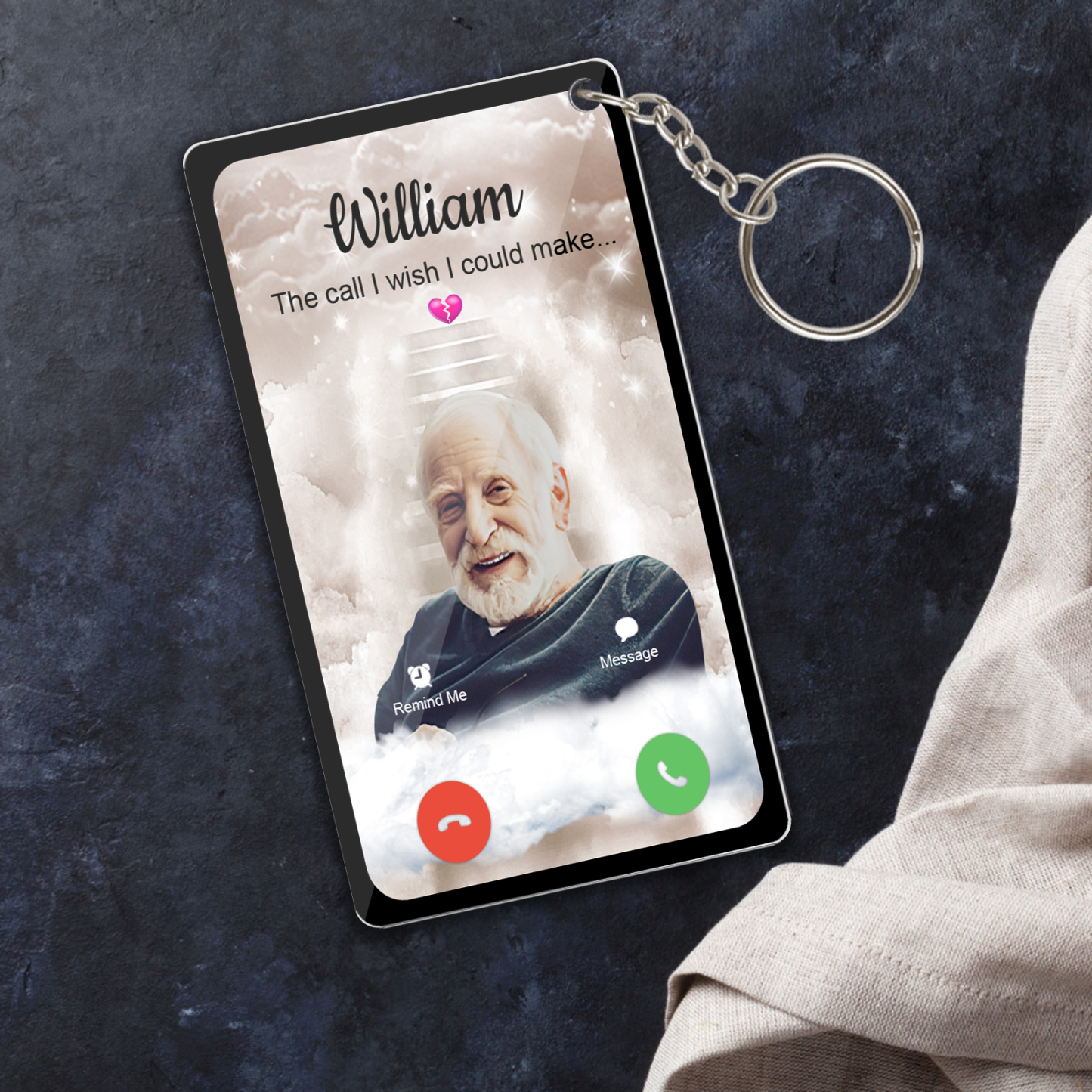 Personalized Acrylic Keychain The Call I Wish I Could Take Memorial Sympathy Gift Remembrance Custom Engraving Photo Keychain - soufeelus