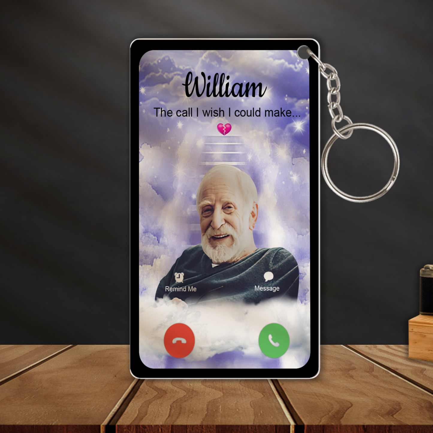 Personalized Acrylic Keychain The Call I Wish I Could Take Memorial Sympathy Gift Remembrance Custom Engraving Photo Keychain - soufeelus