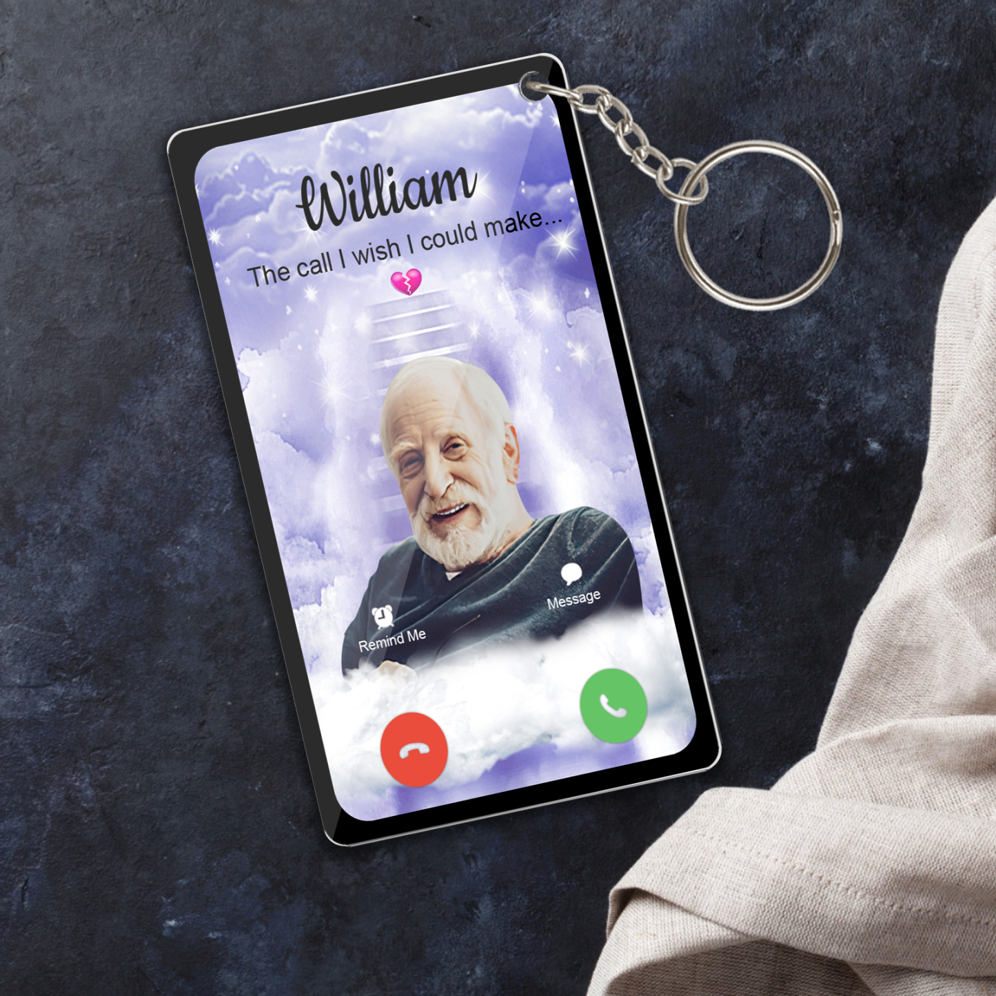 Personalized Acrylic Keychain The Call I Wish I Could Take Memorial Sympathy Gift Remembrance Custom Engraving Photo Keychain - soufeelus
