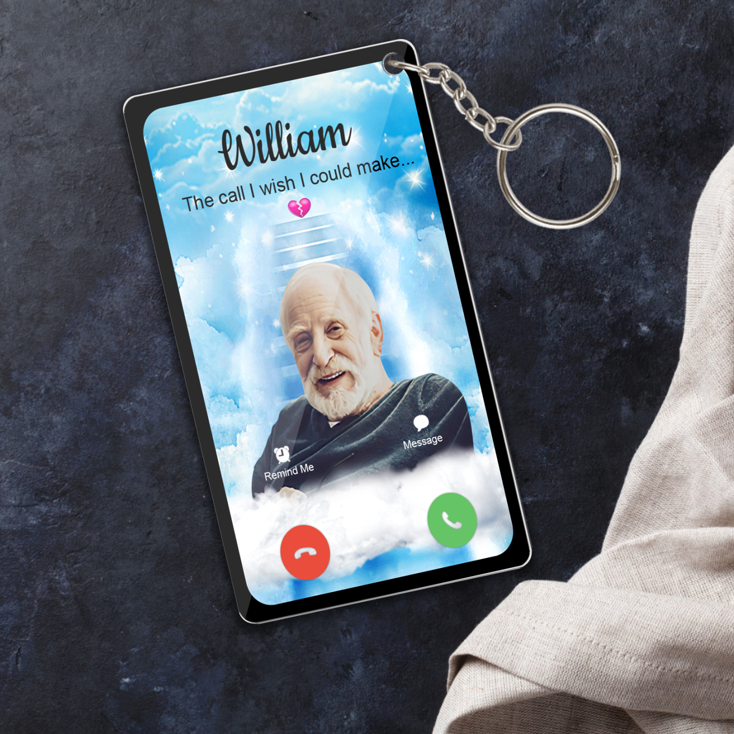Personalized Acrylic Keychain The Call I Wish I Could Take Memorial Sympathy Gift Remembrance Custom Engraving Photo Keychain - soufeelus