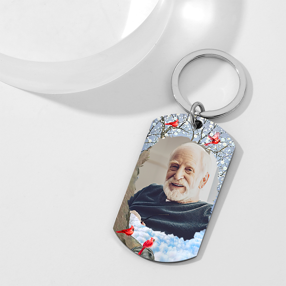 Custom Photo I'll Carry You - Memorial Gift For Family Personalized Aluminum Keychain - soufeelus
