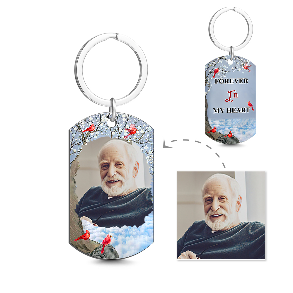 Custom Photo I'll Carry You - Memorial Gift For Family Personalized Aluminum Keychain - soufeelus