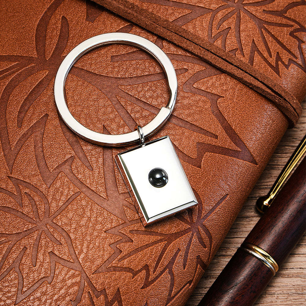 Personalized Photo Projection Keychain Custom Photo Keychain for Dad Father's Day Gift - soufeelus