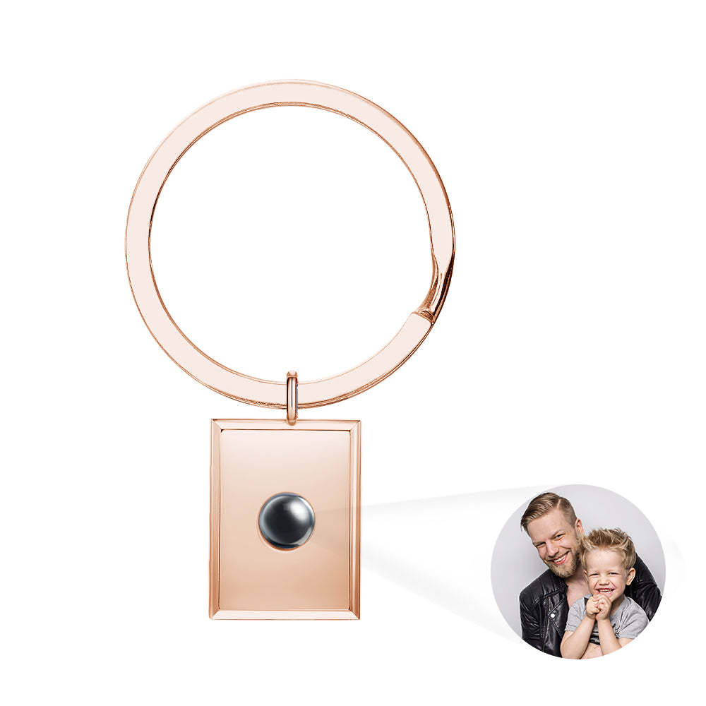Personalized Photo Projection Keychain Custom Photo Keychain for Dad Father's Day Gift - soufeelus