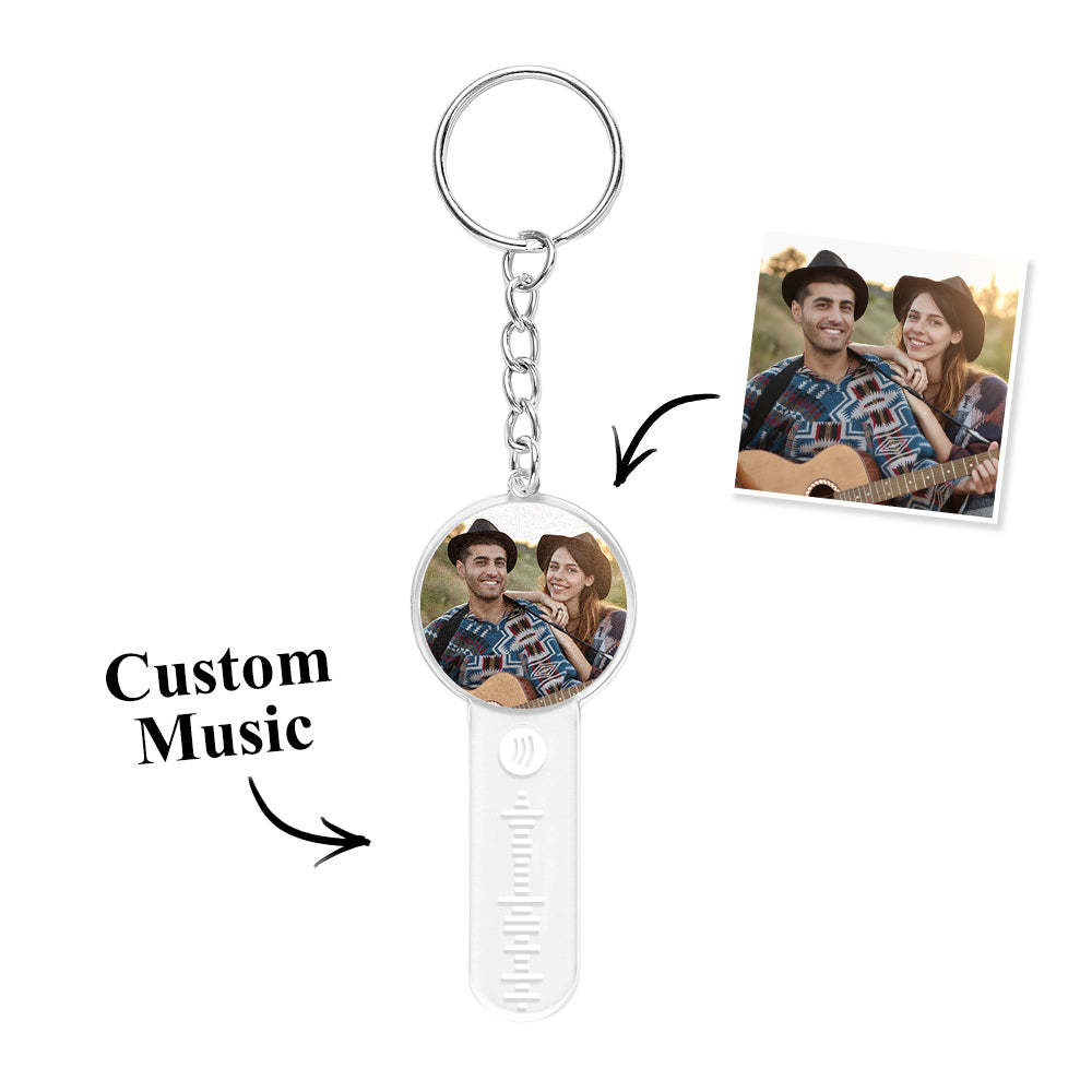 Personalized Photo Music Acrylic Keychain Custom Spotify Song keychain - soufeelus