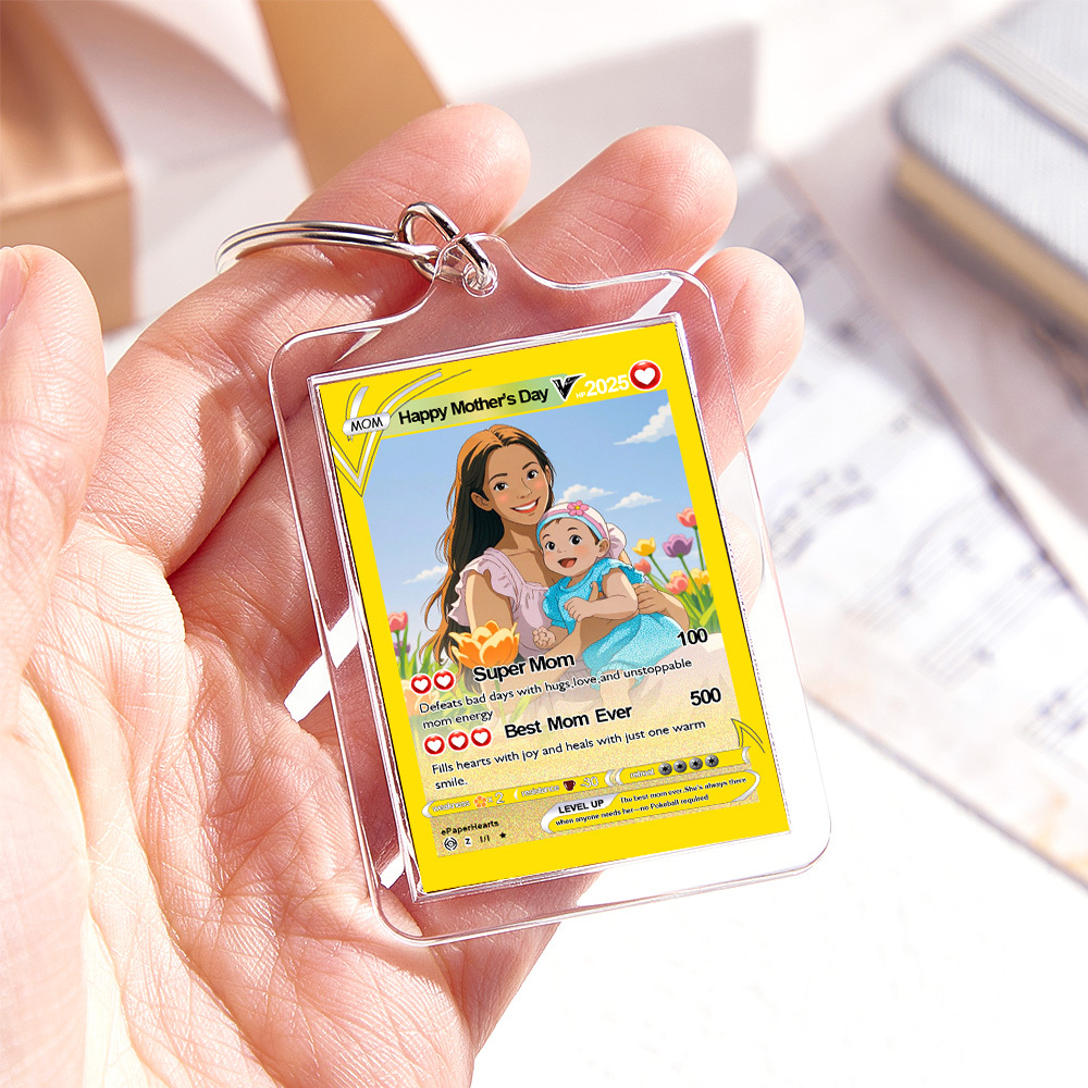 Custom Acrylic Keychain Photo Keychain Personalized Text Best Gift for Family - soufeelus