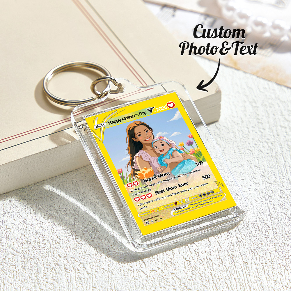 Custom Acrylic Keychain Photo Keychain Personalized Text Best Gift for Family - soufeelus