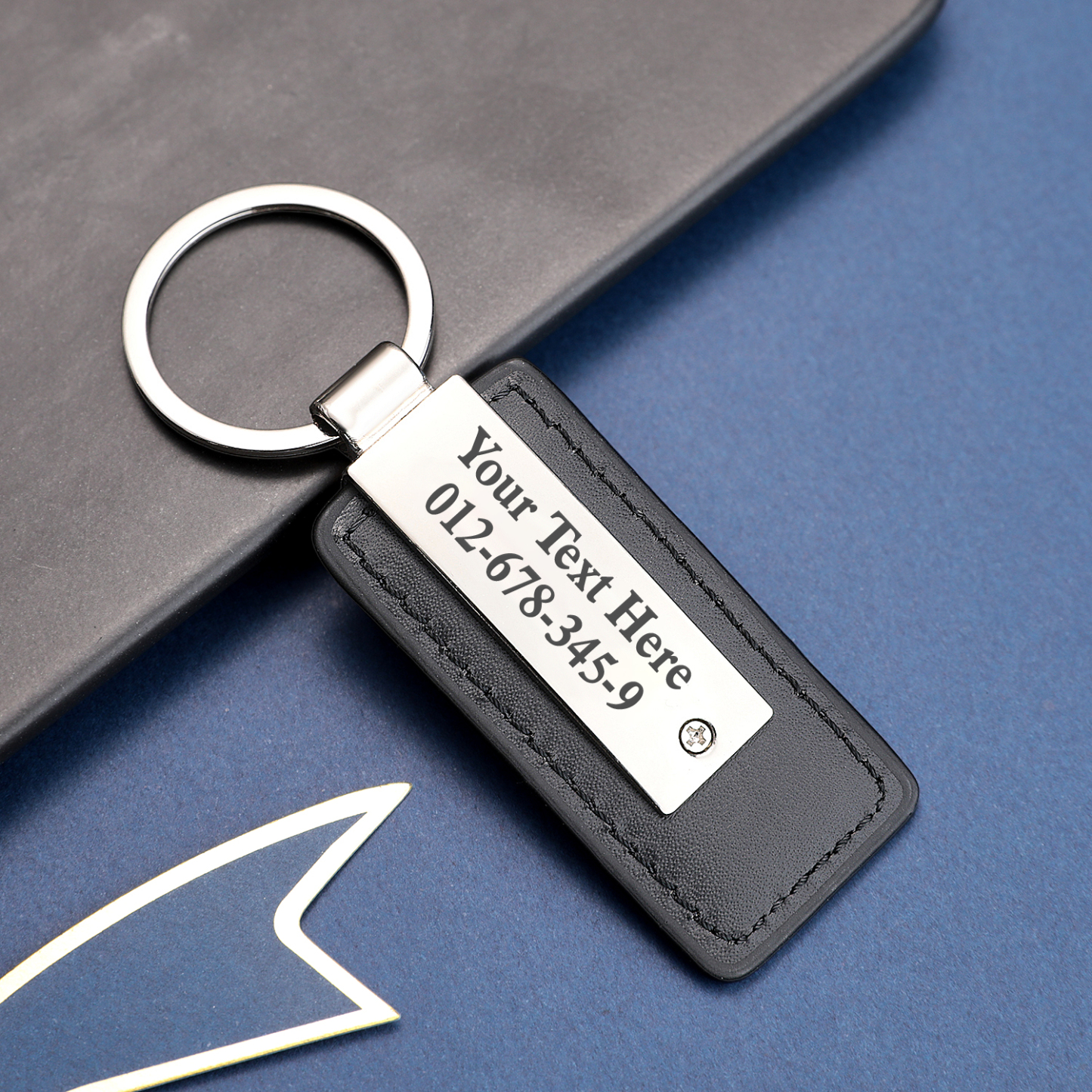 Personalized Keychains Engraved Metal or Leather Keychain Custom Key Chain for Car Keys Father's Day Gift
