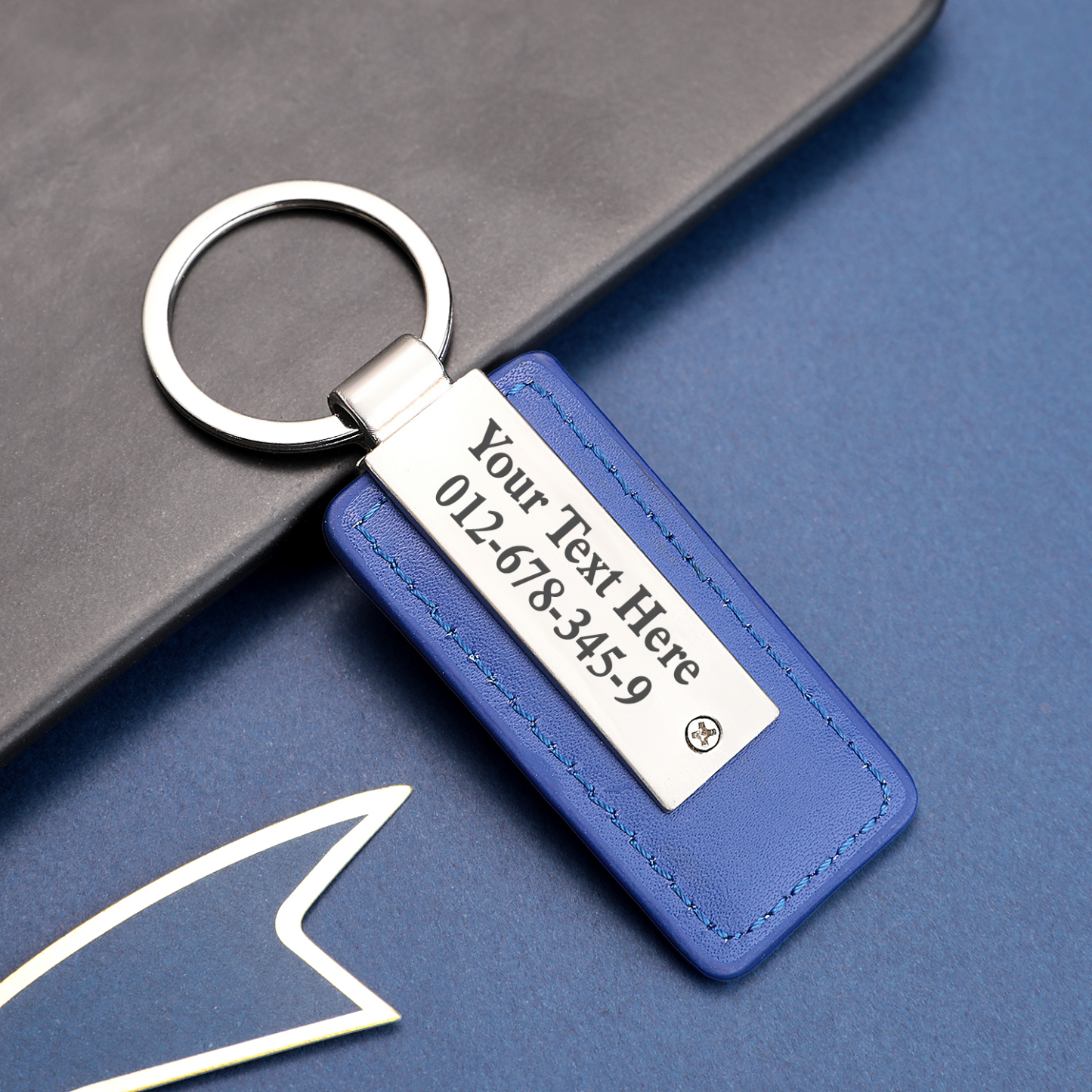 Personalized Keychains Engraved Metal or Leather Keychain Custom Key Chain for Car Keys Father's Day Gift
