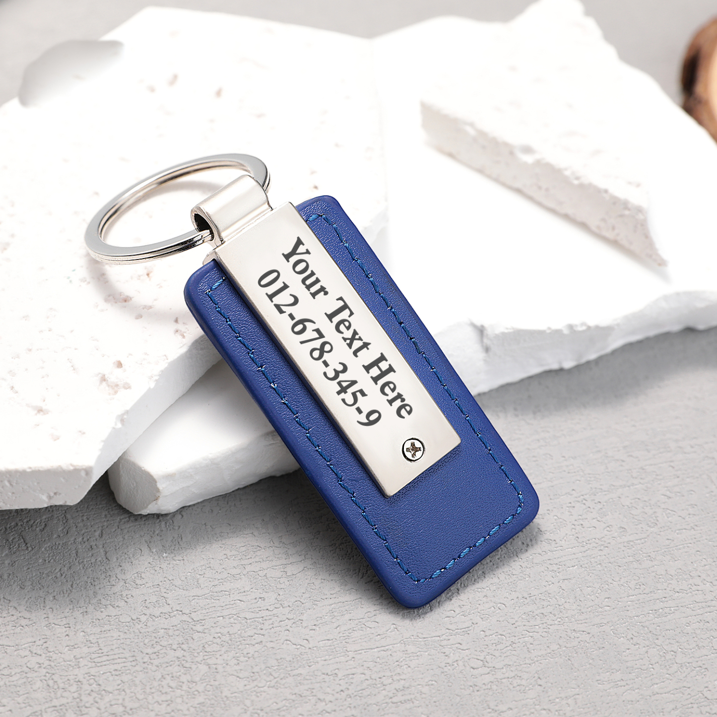 Personalized Keychains Engraved Metal or Leather Keychain Custom Key Chain for Car Keys Father's Day Gift