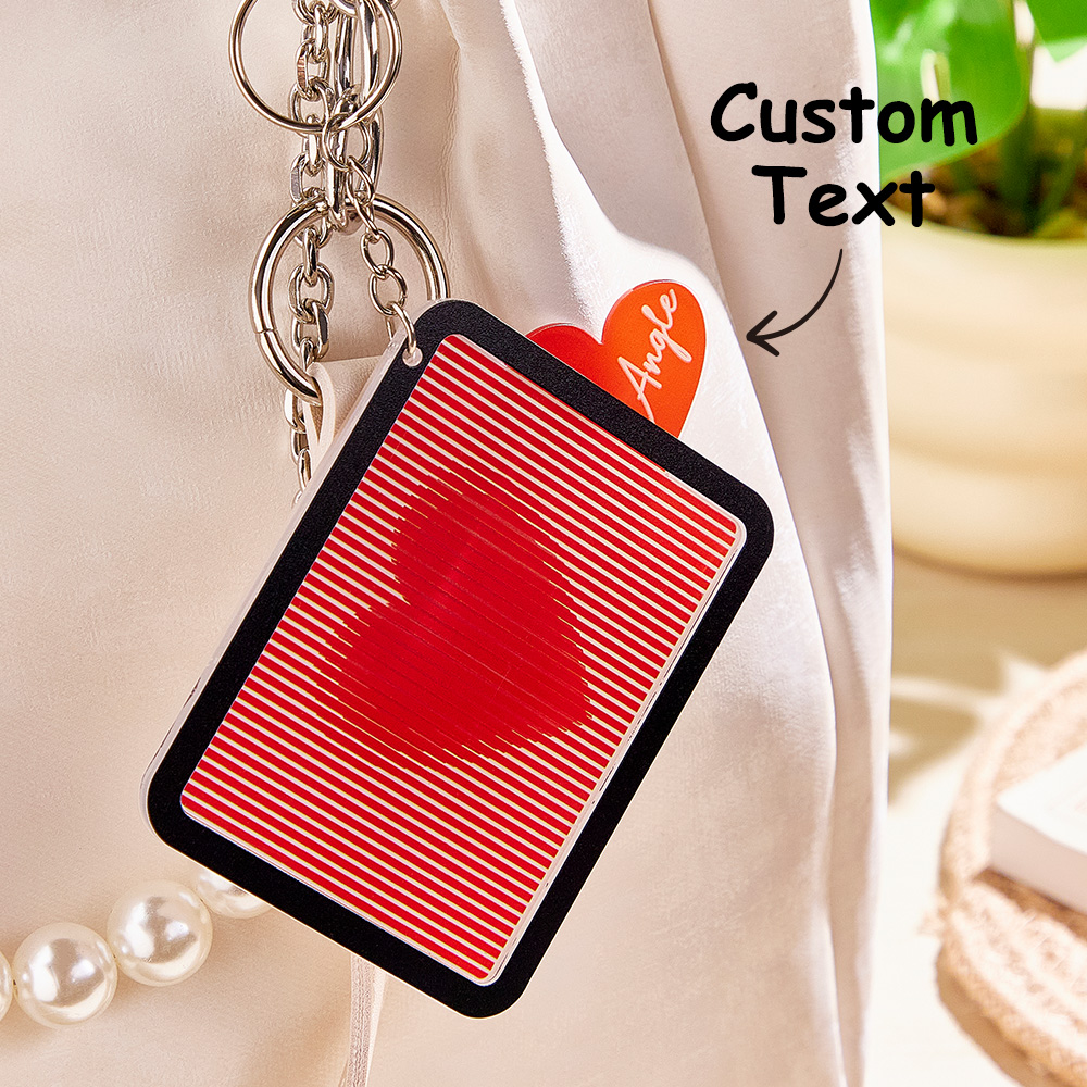 Custom Text Pull-out Keychain Red Heart Keychain Gift For Her - soufeelus