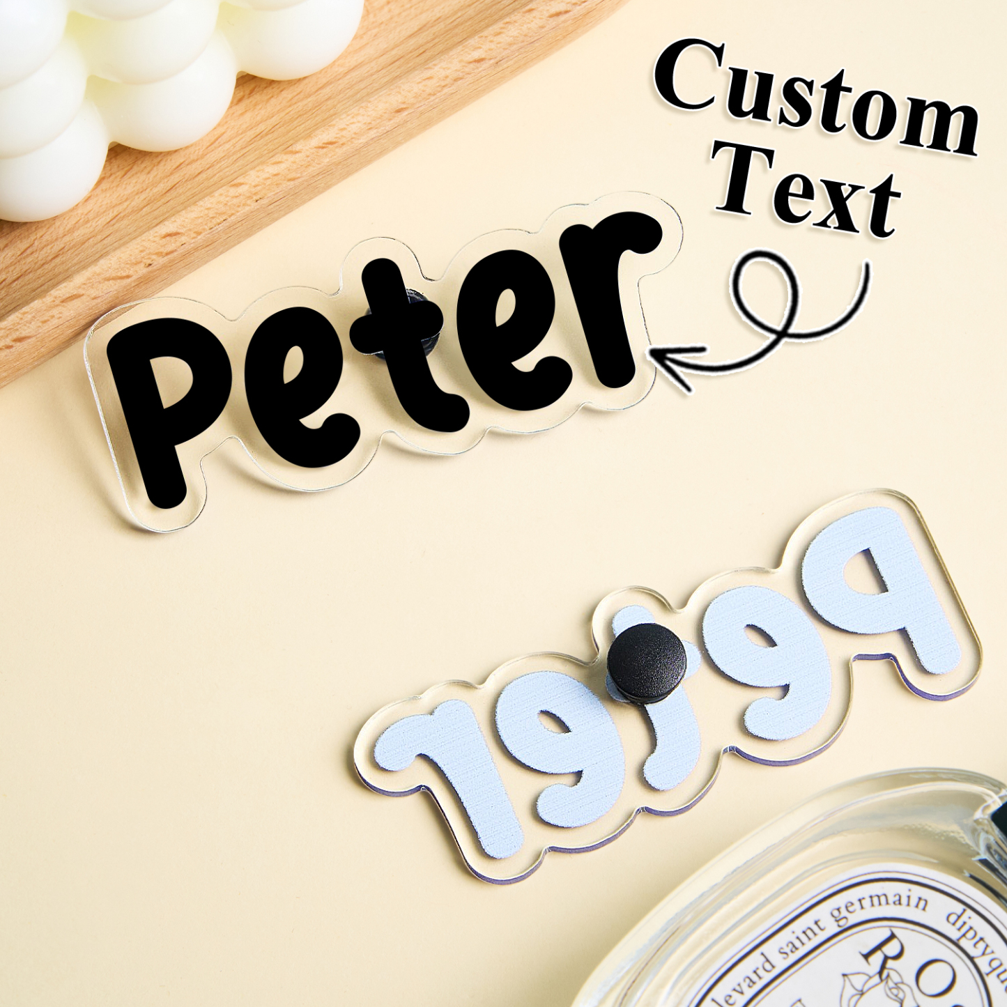 Custom Bag Charms with Photo Text Personalized Tote Bag Charms Acrylic