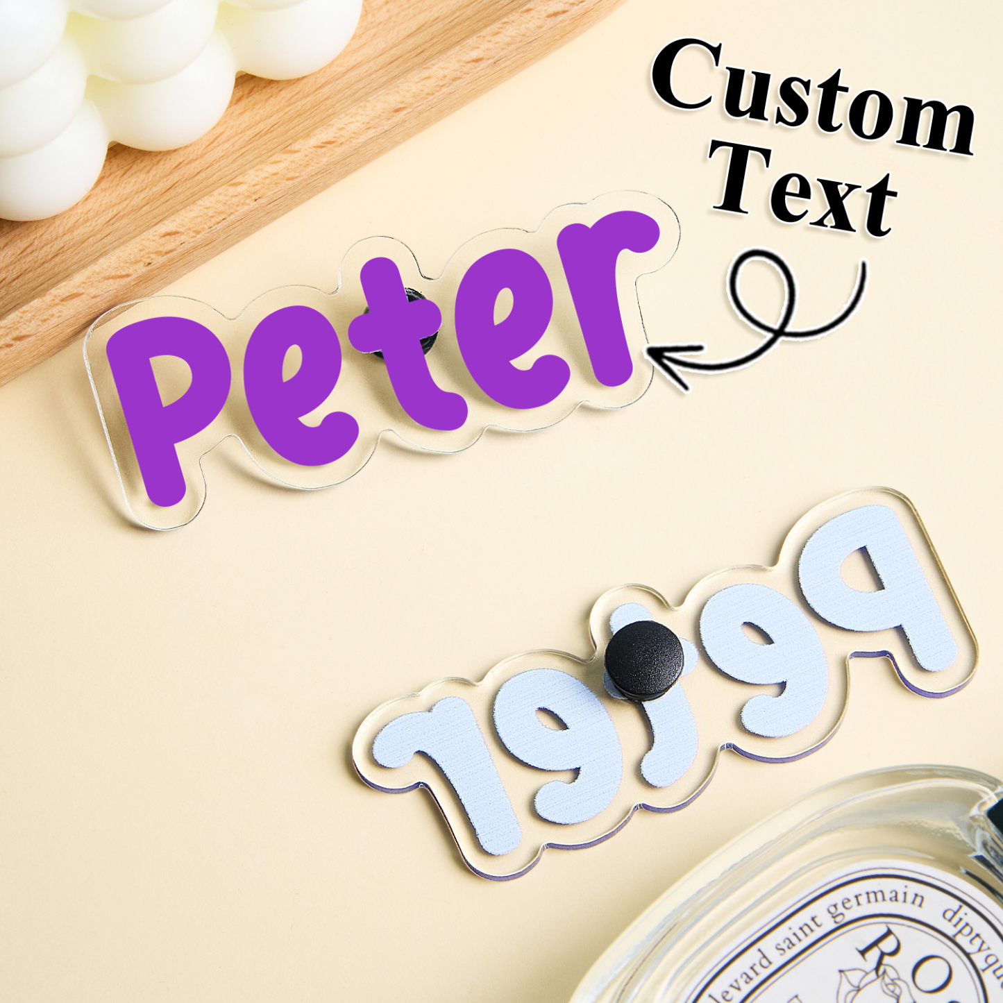 Custom Bag Charms with Photo Text Personalized Tote Bag Charms Acrylic Beach Bag Accessories Charms Beach Tote Decoration