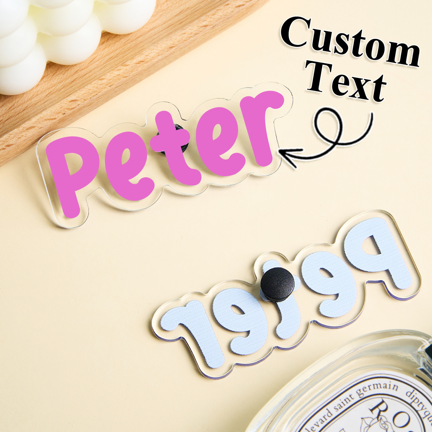Custom Bag Charms with Photo Text Personalized Tote Bag Charms Acrylic Beach Bag Accessories Charms Beach Tote Decoration