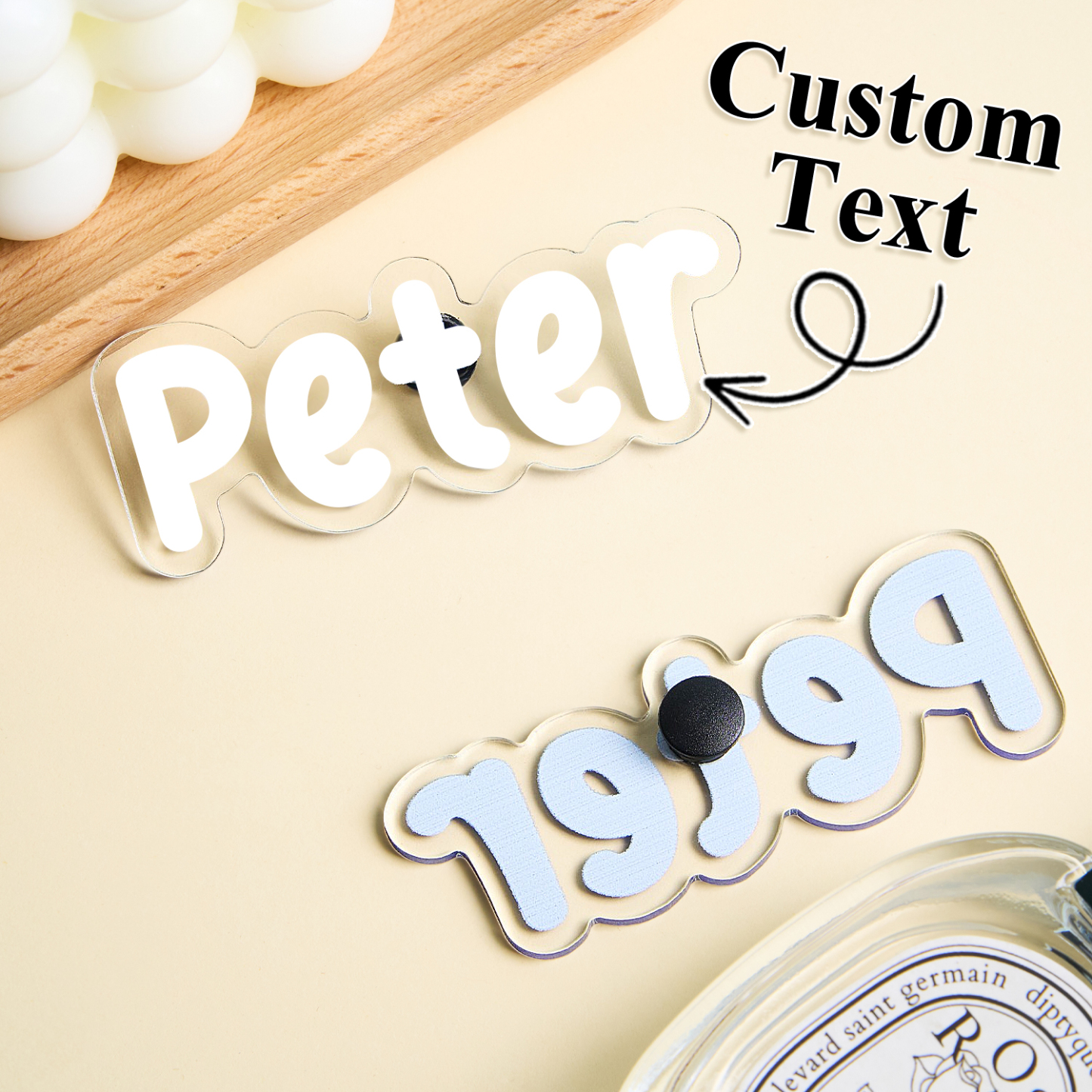 Custom Bag Charms with Photo Text Personalized Tote Bag Charms Acrylic Beach Bag Accessories Charms Beach Tote Decoration