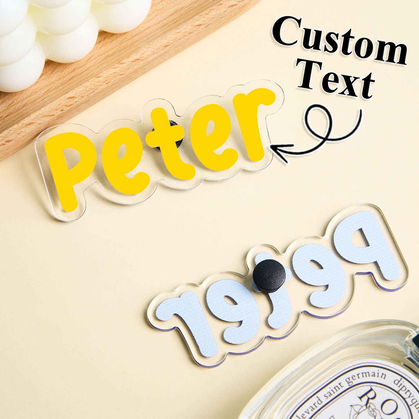 Custom Bag Charms with Photo Text Personalized Tote Bag Charms Acrylic Beach Bag Accessories Charms Beach Tote Decoration