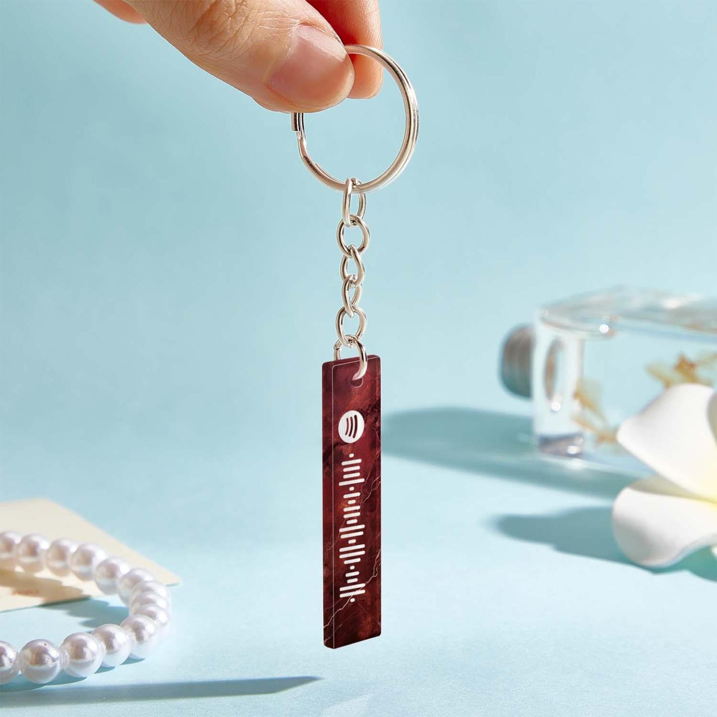 Custom Multicolor Spotify Keychain Scannable Keyring Personalized Acrylic Code Keychain Music Gift Couple Gift