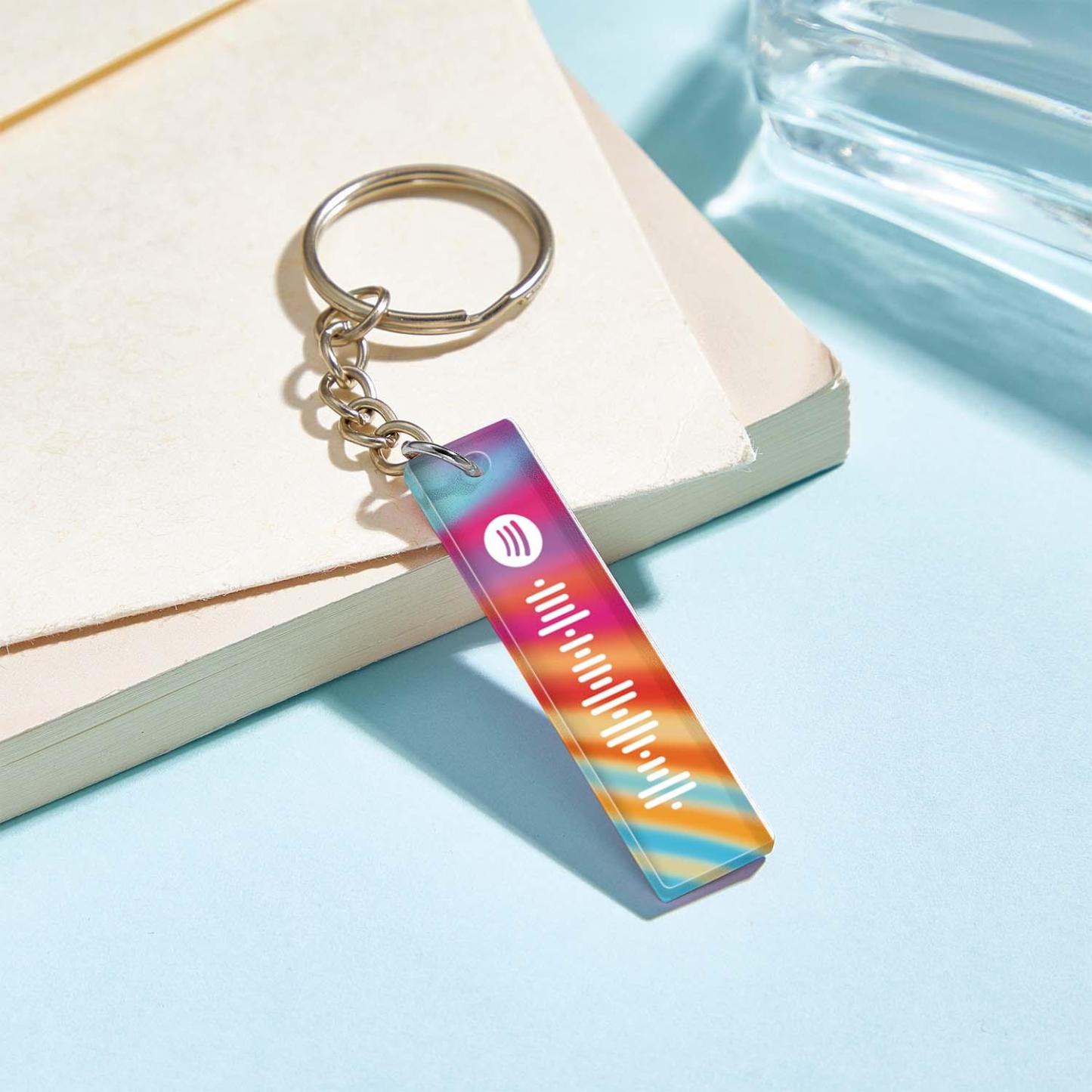 Custom Multicolor Spotify Keychain Scannable Keyring Personalized Acrylic Code Keychain Music Gift Couple Gift