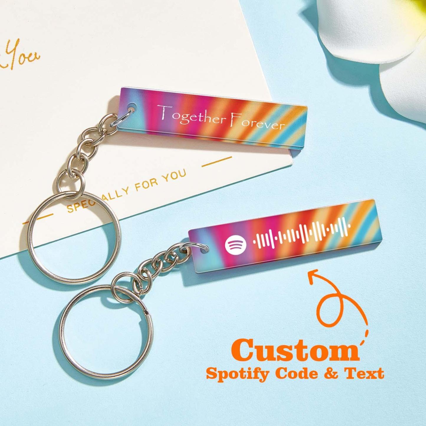 Custom Multicolor Spotify Keychain Scannable Keyring Personalized Acrylic Code Keychain Music Gift Couple Gift