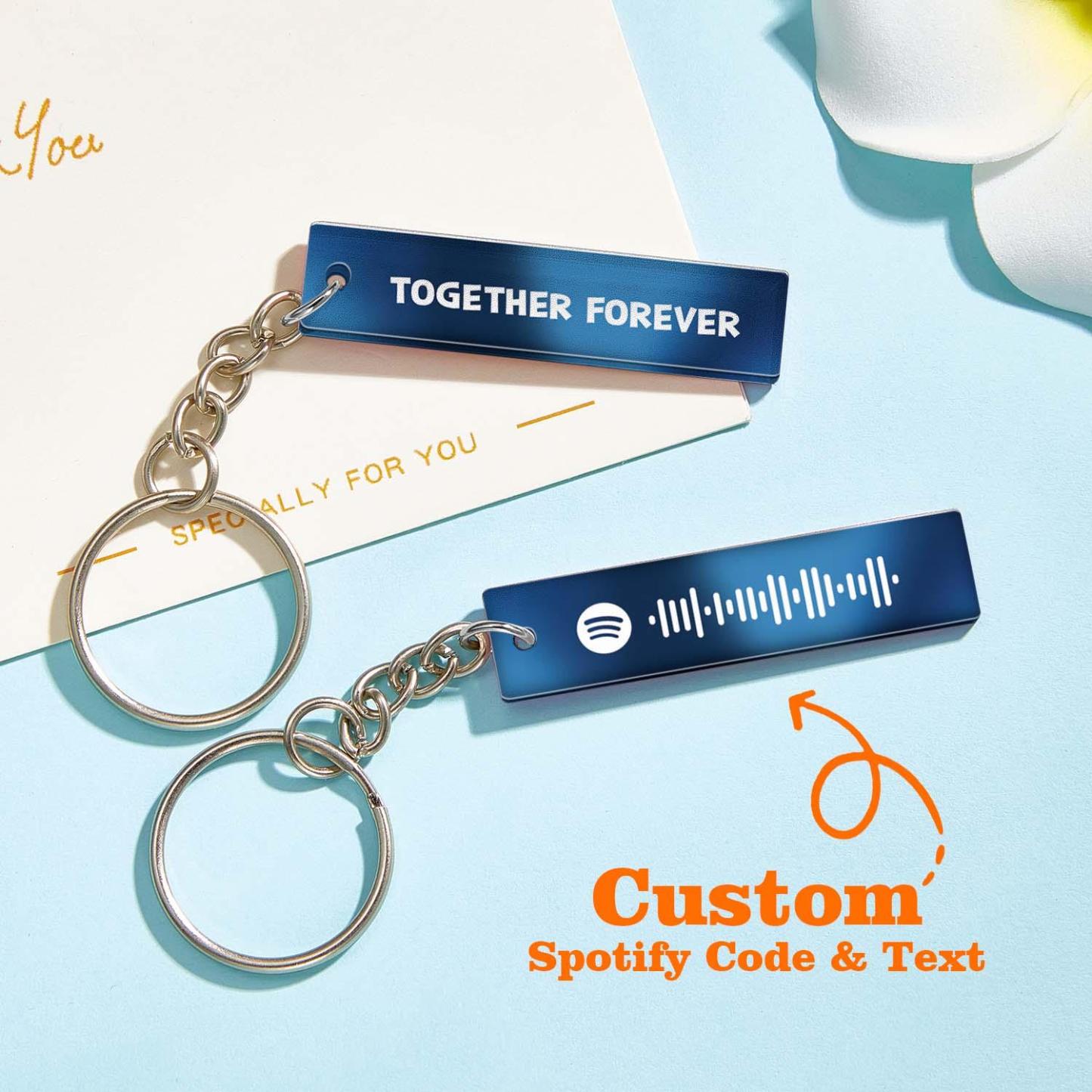 Custom Multicolor Spotify Keychain Scannable Keyring Personalized Acrylic Code Keychain Music Gift Couple Gift
