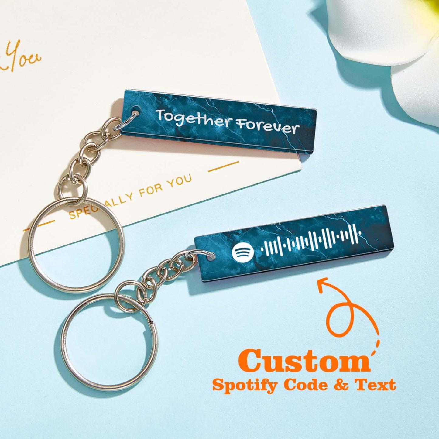 Custom Multicolor Spotify Keychain Scannable Keyring Personalized Acrylic Code Keychain Music Gift Couple Gift
