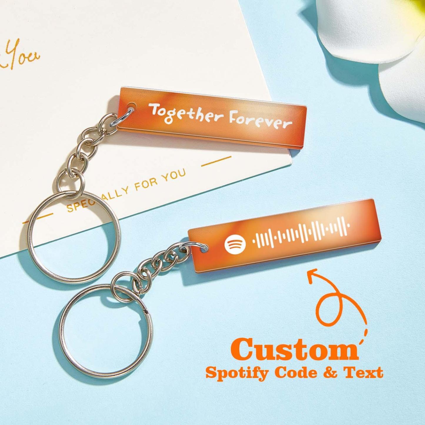 Custom Multicolor Spotify Keychain Scannable Keyring Personalized Acrylic Code Keychain Music Gift Couple Gift