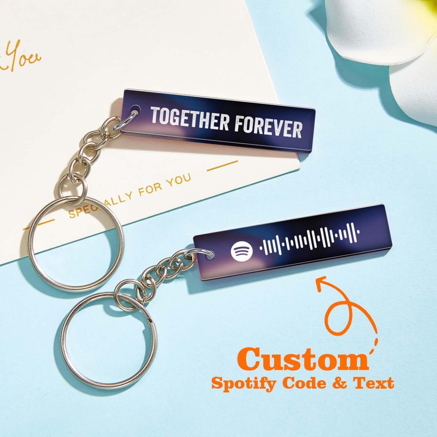 Custom Multicolor Spotify Keychain Scannable Keyring Personalized Acrylic Code Keychain Music Gift Couple Gift