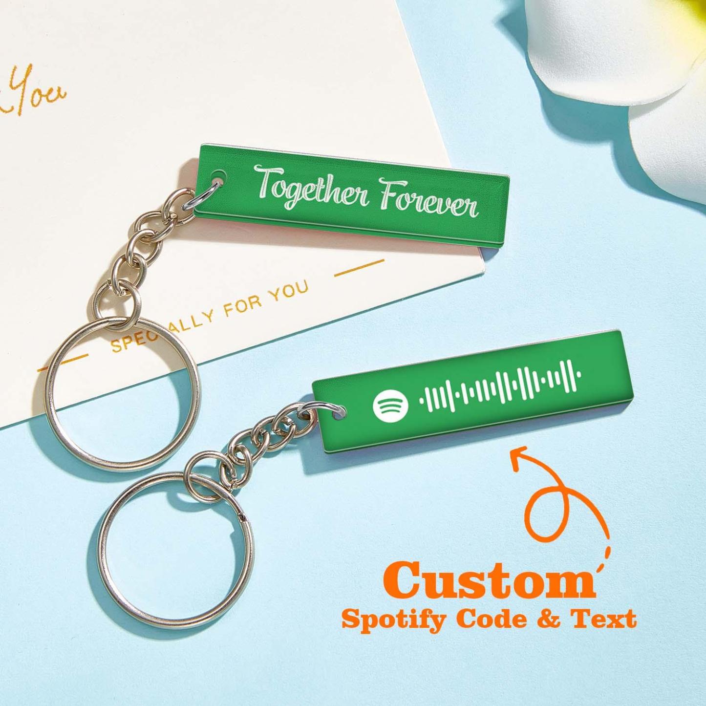 Custom Multicolor Spotify Keychain Scannable Keyring Personalized Acrylic Code Keychain Music Gift Couple Gift