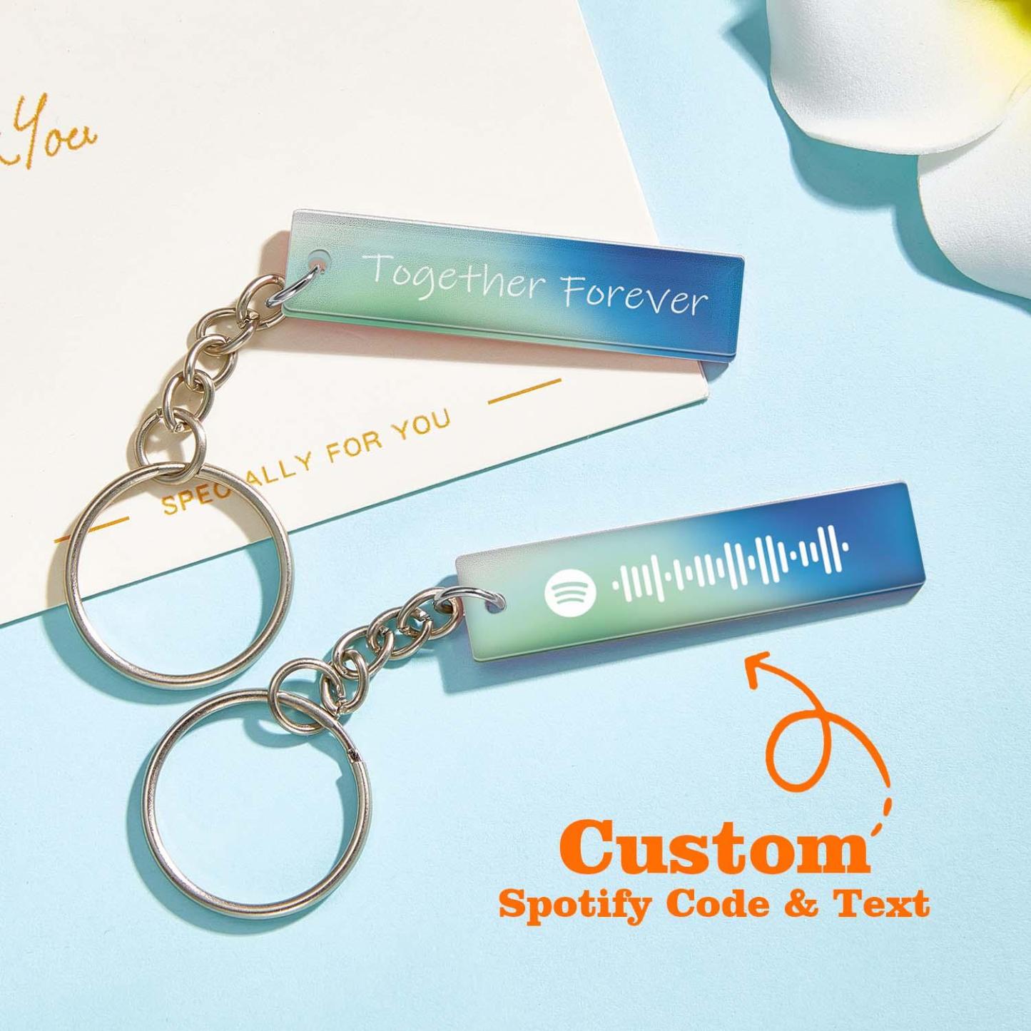 Custom Multicolor Spotify Keychain Scannable Keyring Personalized Acrylic Code Keychain Music Gift Couple Gift