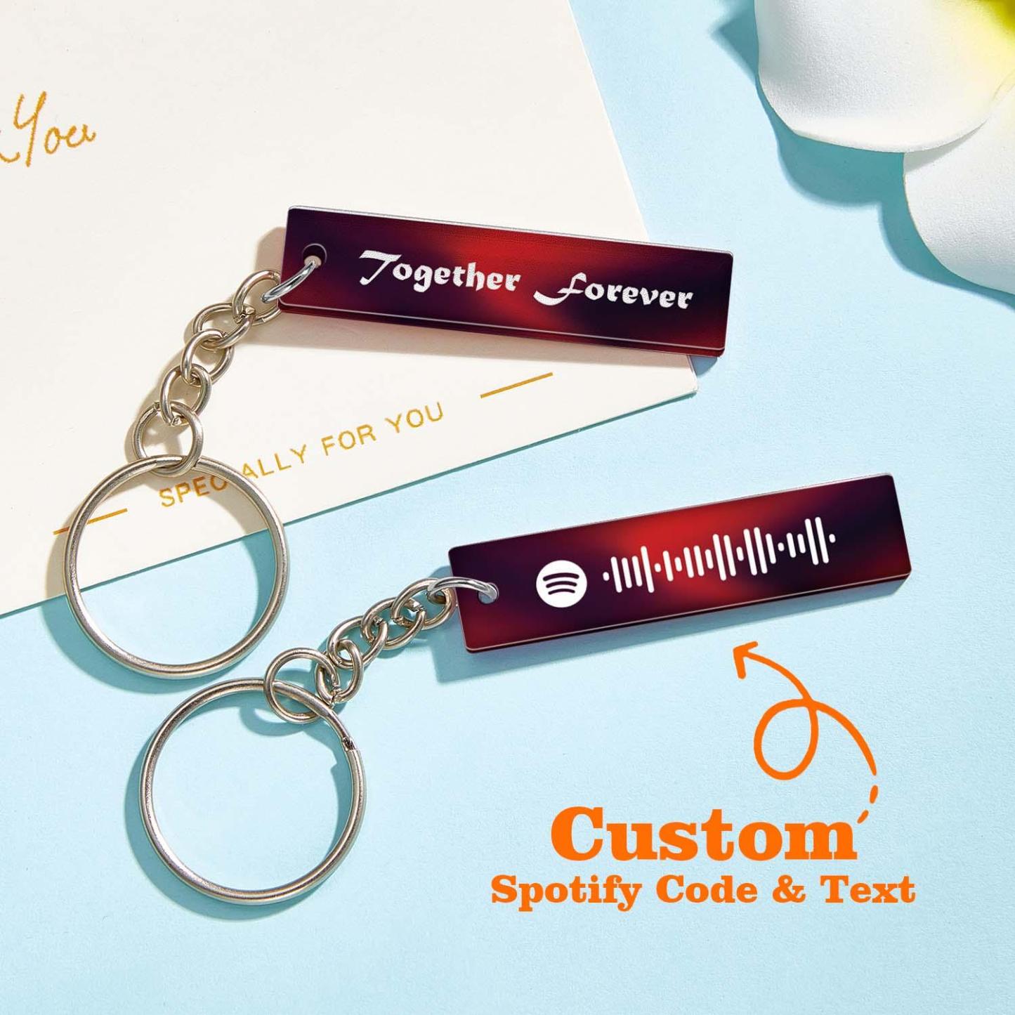Custom Multicolor Spotify Keychain Scannable Keyring Personalized Acrylic Code Keychain Music Gift Couple Gift