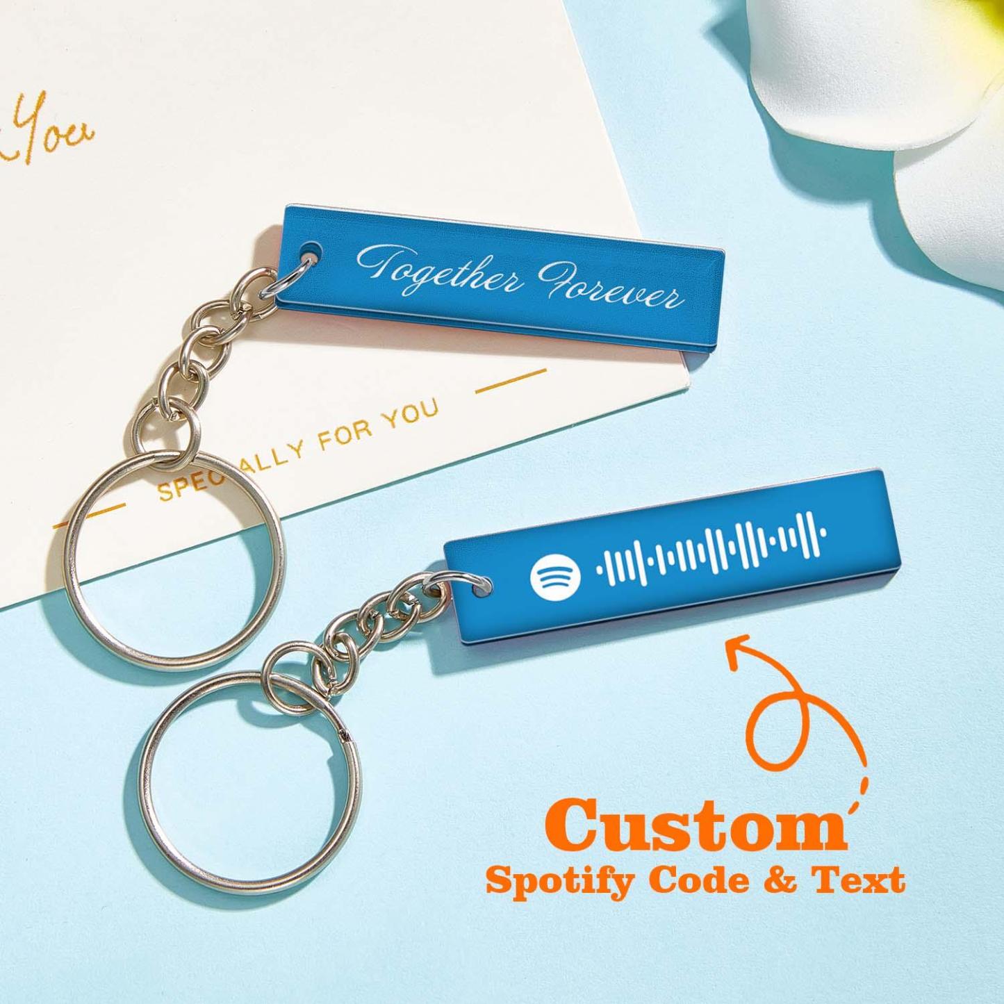 Custom Multicolor Spotify Keychain Scannable Keyring Personalized Acrylic Code Keychain Music Gift Couple Gift