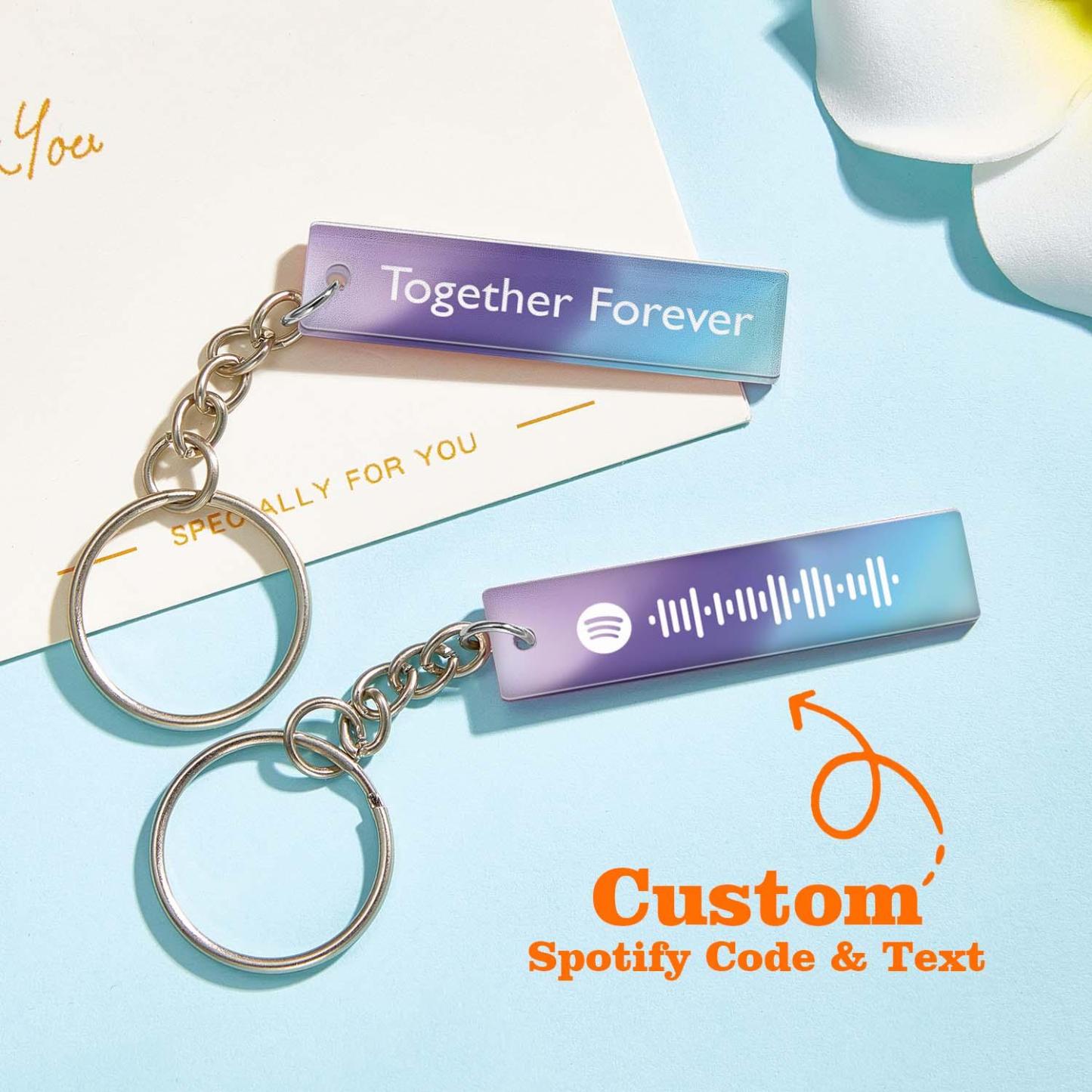 Custom Multicolor Spotify Keychain Scannable Keyring Personalized Acrylic Code Keychain Music Gift Couple Gift