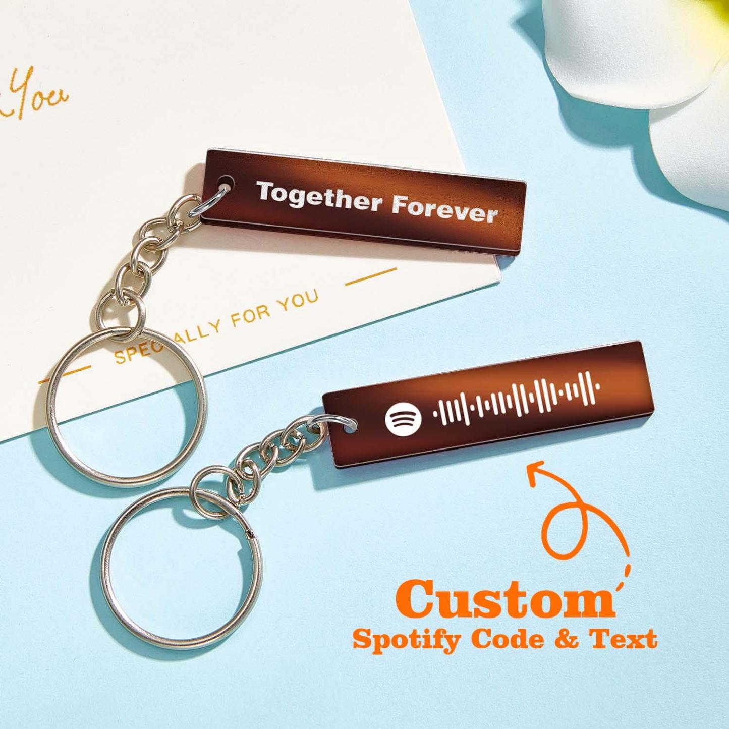 Custom Multicolor Spotify Keychain Scannable Keyring Personalized Acrylic Code Keychain Music Gift Couple Gift