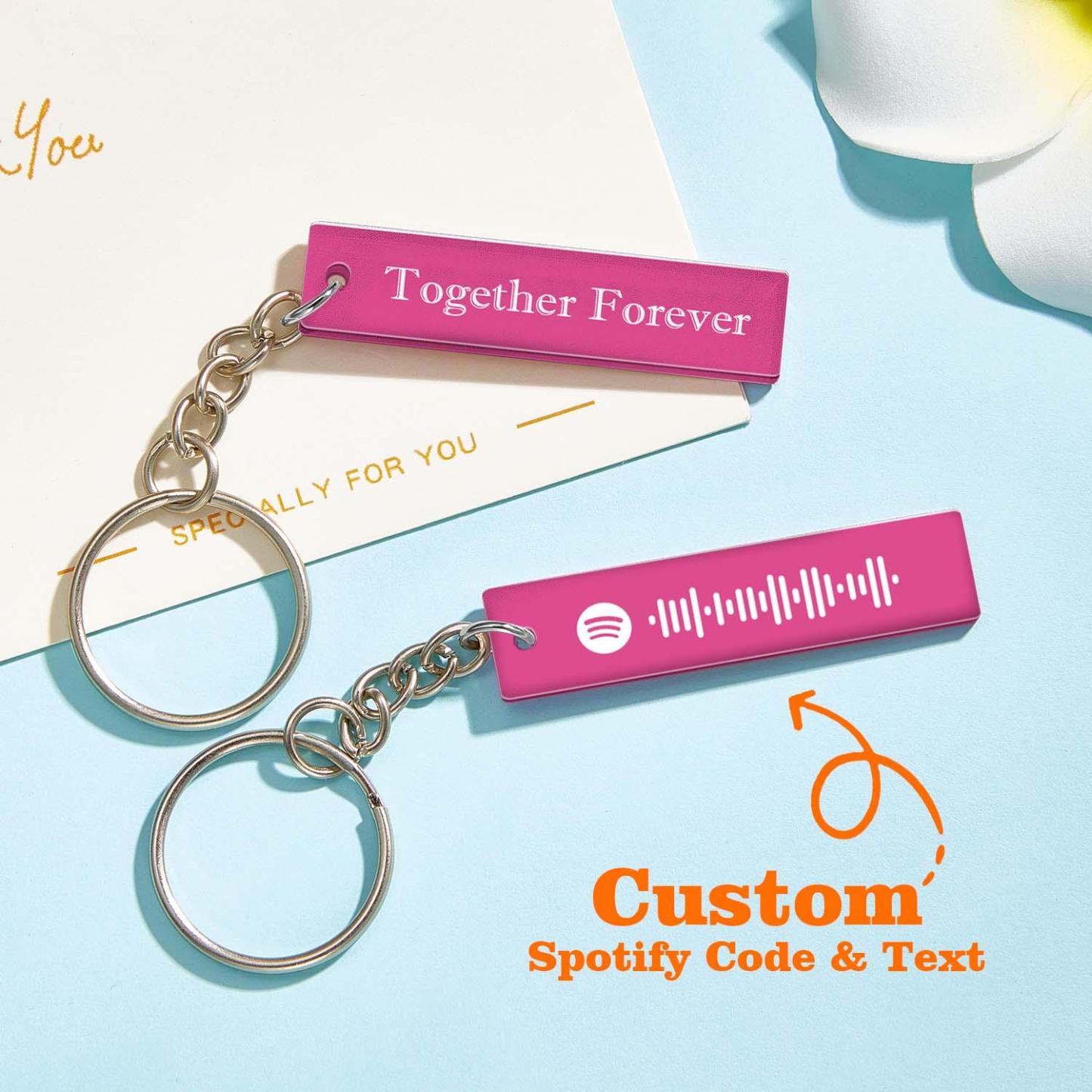 Custom Multicolor Spotify Keychain Scannable Keyring Personalized Acrylic Code Keychain Music Gift Couple Gift