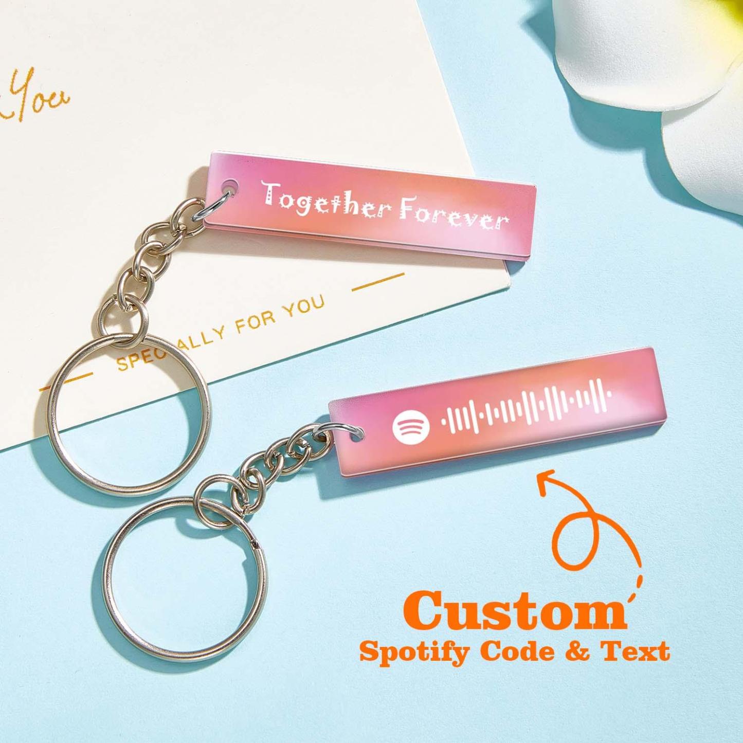 Custom Multicolor Spotify Keychain Scannable Keyring Personalized Acrylic Code Keychain Music Gift Couple Gift
