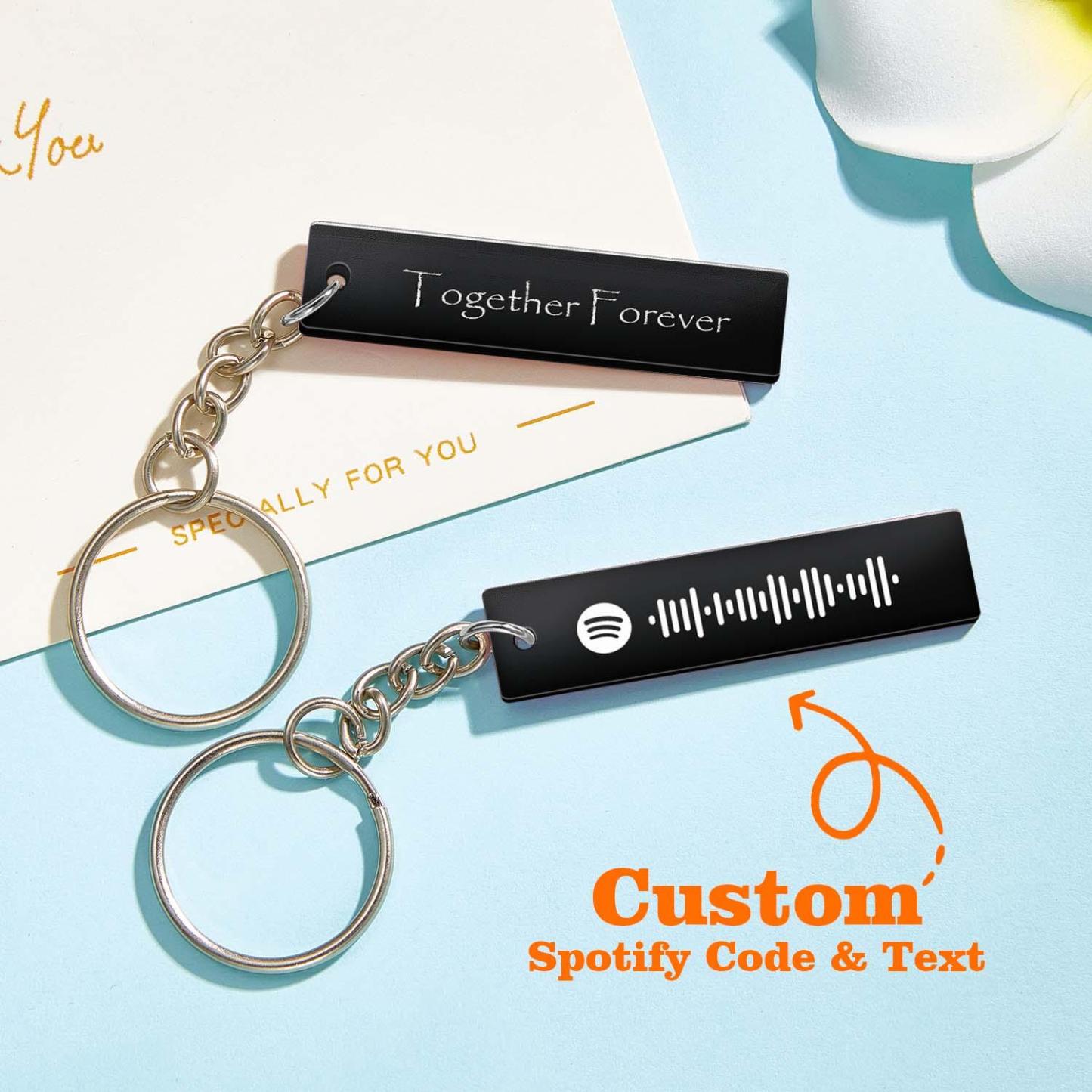 Custom Multicolor Spotify Keychain Scannable Keyring Personalized Acrylic Code Keychain Music Gift Couple Gift
