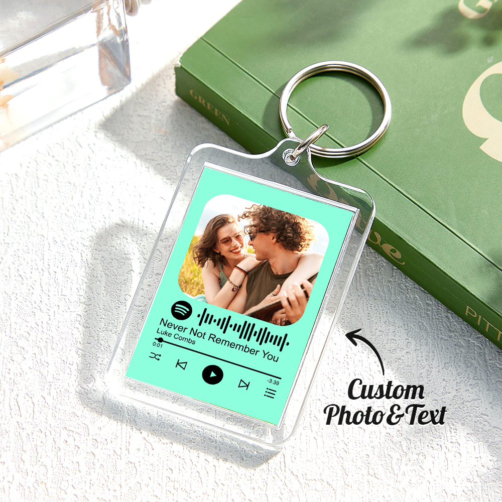 Custom Spotify Code Keychain Colorful Keychain Photo Keychain Acrylic with Pouch