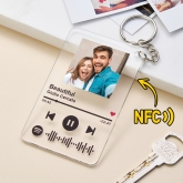 Custom NFC Music Keychain Custom Scannable Spotify Code Photo Keychain Acrylic Keychain Music Gift
