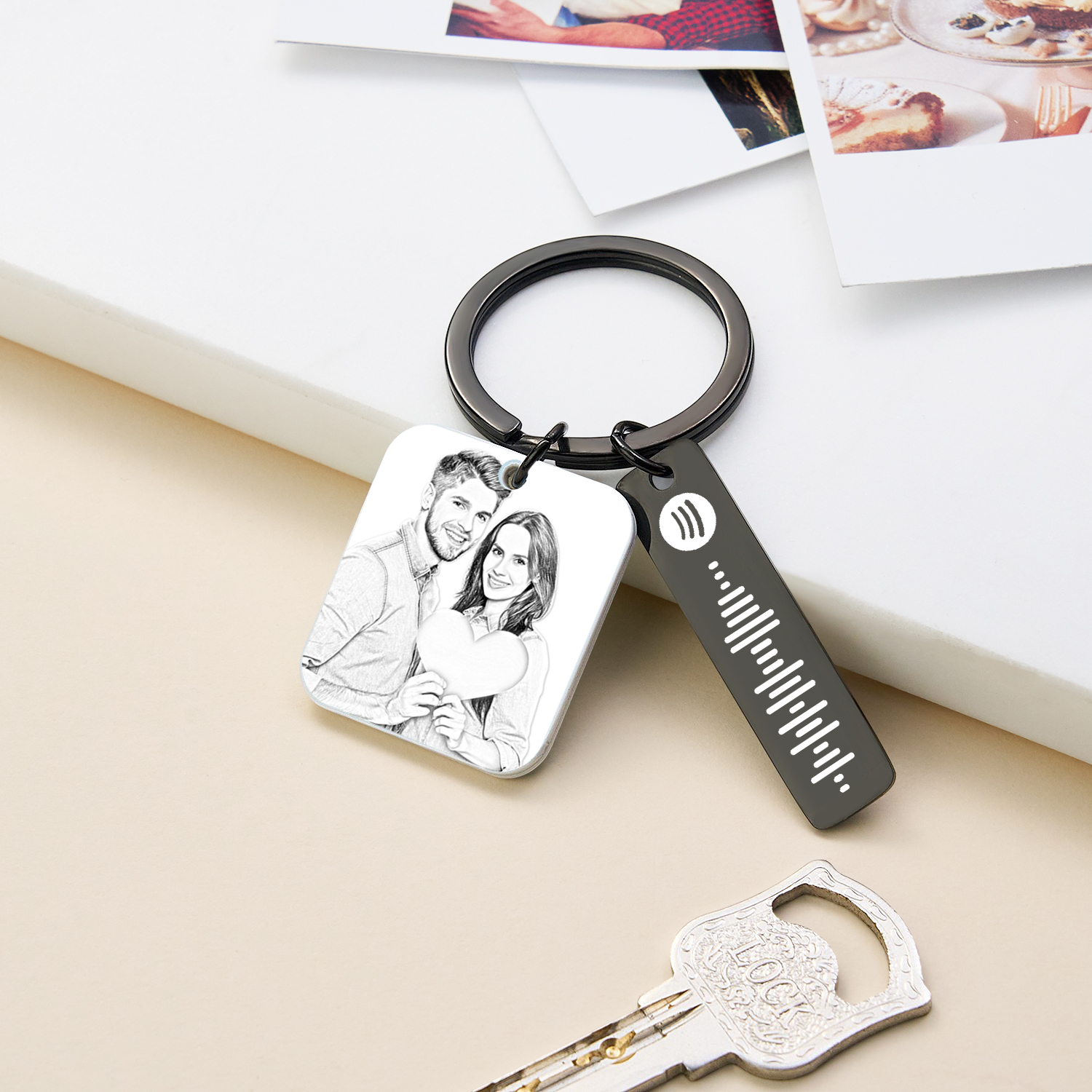 Custom NFC Music Song Keychain Scannable Spotify Code Keychain Music Gift detail