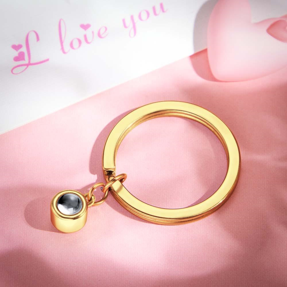 Custom Photo Projection Keychain Personalized Key Ring Exquisite Christmas Gifts For Couple - soufeelus