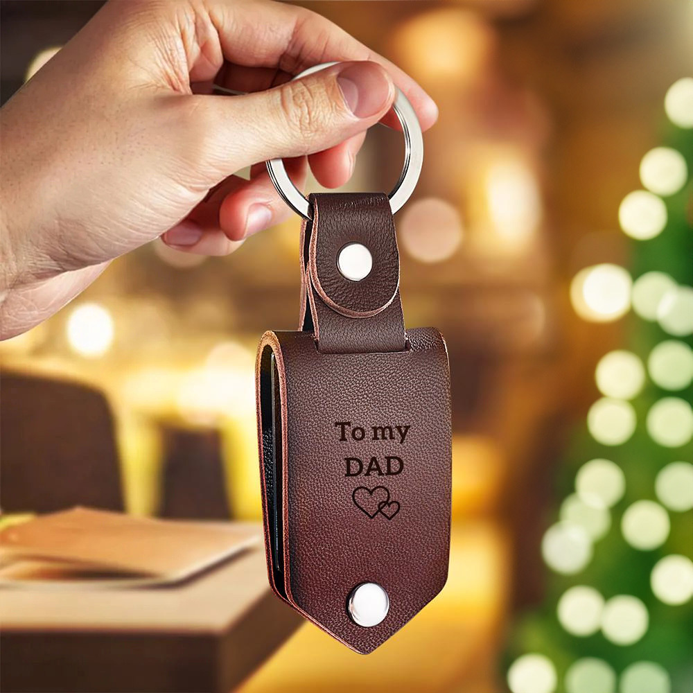 Custom Leather Photo Text Drive Safe Keychain Christmas Gift For Boyfriend With Engraved Text - soufeelus