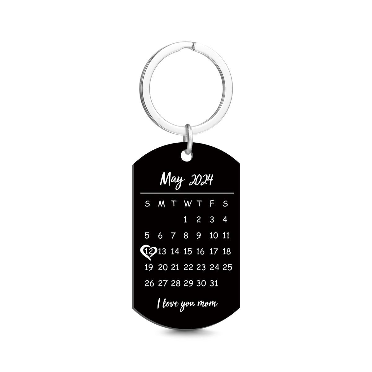 Custom Keychain Photo Calendar Keychain Tag Keychain Gift for Mother - soufeelus