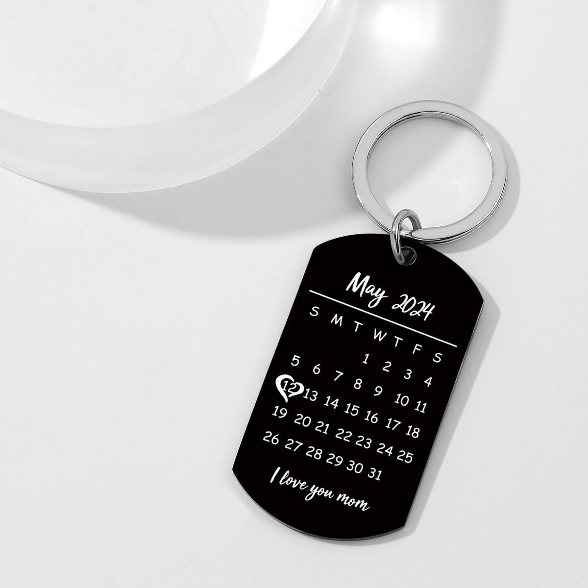 Custom Keychain Photo Calendar Keychain Tag Keychain Gift for Mother - soufeelus