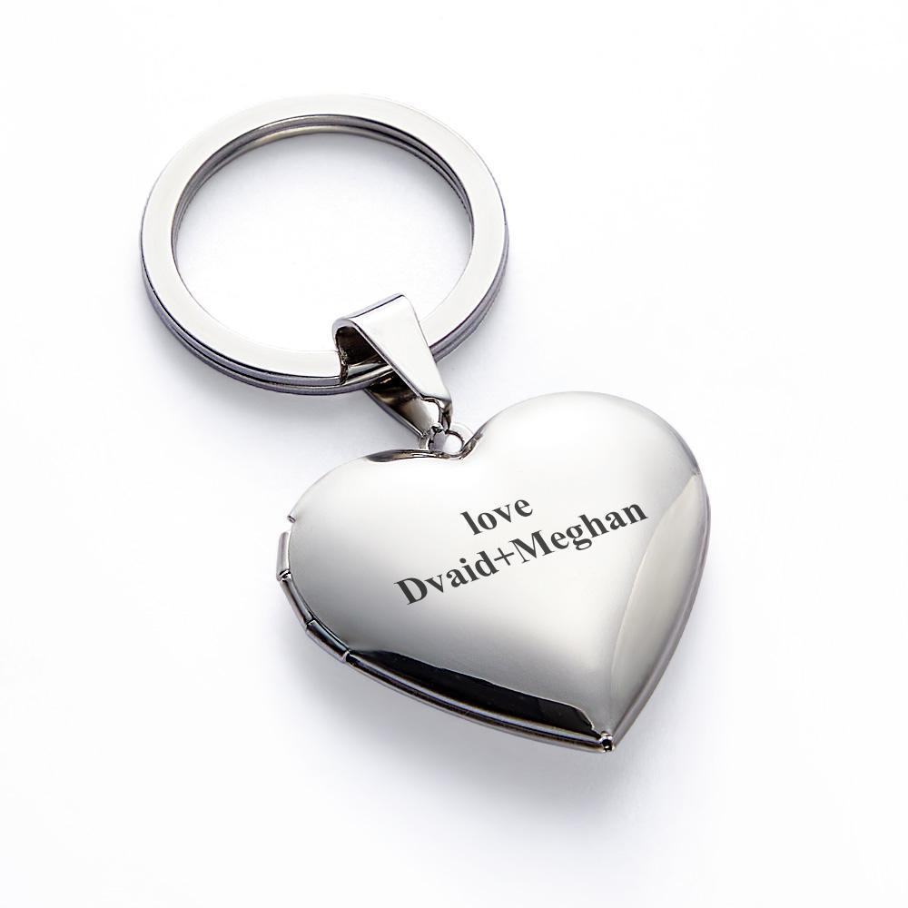 Personalized Peychain Heart Locket Photo Keychain Memorial  Anniversary Gift for Her - soufeelus