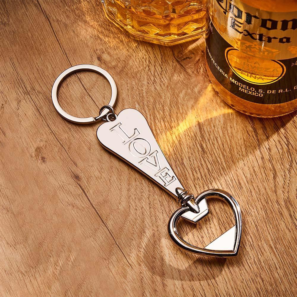 Personalized LOVE Heart Shaped Bottle Opener Key Tag Perfect Gift for any SOUFEEL Fan - soufeelus